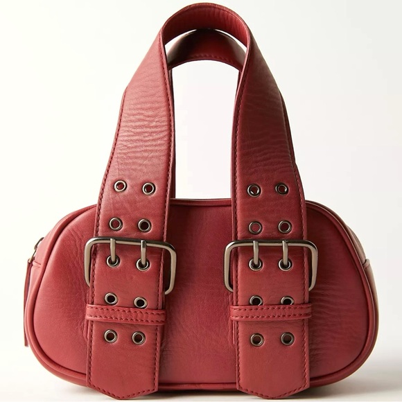 Free People Handbags - Free People Say Yes Bag Oxblood Red Leather NWT Y2K Purse Pouchette Charm Bag